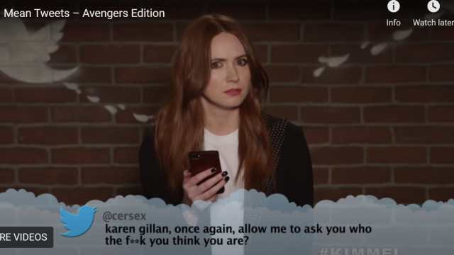 Karen Gillan - Celebrities Read Mean Tweets About Themselves (videos)