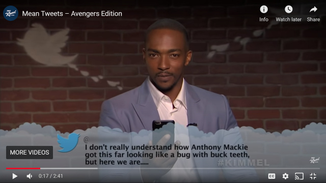 Anthony Mackie - Celebrities Read Mean Tweets About Themselves (videos)
